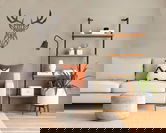 Decoratiune de perete, Deer, Metal, Dimensiune: 50 x 50 cm, Negru