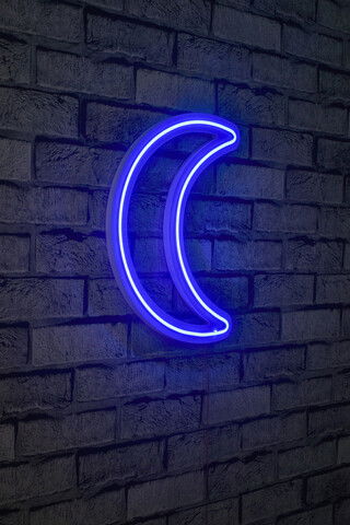 Decoratiune luminoasa LED, Crescent, Benzi flexibile de neon, DC 12 V, Albastru