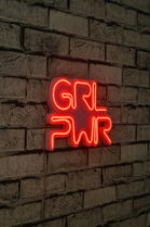 Decoratiune luminoasa LED, Girl Power, Benzi flexibile de neon, DC 12 V, Rosu