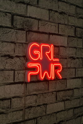 Decoratiune luminoasa LED, Girl Power, Benzi flexibile de neon, DC 12 V, Rosu