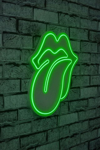 Decoratiune luminoasa LED, The Rolling Stones, Benzi flexibile de neon, DC 12 V, Verde