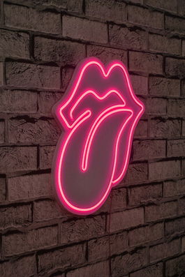 Decoratiune luminoasa LED, The Rolling Stones, Benzi flexibile de neon, DC 12 V, Roz
