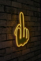 Decoratiune luminoasa LED, Middle Finger, Benzi flexibile de neon, DC 12 V, Galben