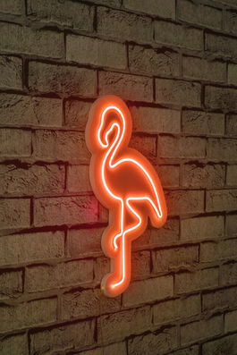 Decoratiune luminoasa LED, Flamingo, Benzi flexibile de neon, DC 12 V, Rosu