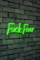 Decoratiune luminoasa LED, Fuck Fear, Benzi flexibile de neon, DC 12 V, Verde