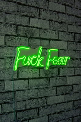 Decoratiune luminoasa LED, Fuck Fear, Benzi flexibile de neon, DC 12 V, Verde