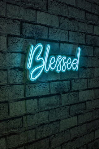 Decoratiune luminoasa LED, Blessed, Benzi flexibile de neon, DC 12 V, Albastru