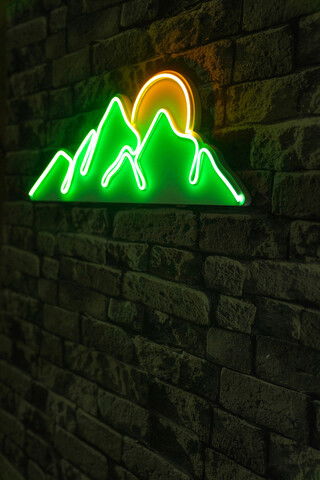 Decoratiune luminoasa LED, Mountain, Benzi flexibile de neon, DC 12 V, Verde galben