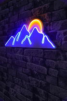 Decoratiune luminoasa LED, Mountain, Benzi flexibile de neon, DC 12 V, Albastru / Galben