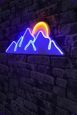 Decoratiune luminoasa LED, Mountain, Benzi flexibile de neon, DC 12 V, Albastru / Galben