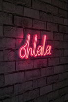 Decoratiune luminoasa LED, Oh La La, Benzi flexibile de neon, DC 12 V, Roz