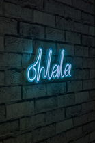 Decoratiune luminoasa LED, Oh La La, Benzi flexibile de neon, DC 12 V, Albastru