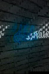 Decoratiune luminoasa LED, Oh La La, Benzi flexibile de neon, DC 12 V, Albastru