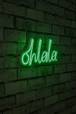 Decoratiune luminoasa LED, Oh La La, Benzi flexibile de neon, DC 12 V, Verde
