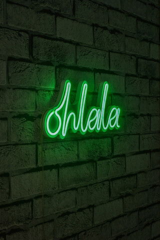 Decoratiune luminoasa LED, Oh La La, Benzi flexibile de neon, DC 12 V, Verde