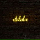 Decoratiune luminoasa LED, Oh La La, Benzi flexibile de neon, DC 12 V, Galben