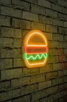 Decoratiune luminoasa LED, Hamburger, Benzi flexibile de neon, DC 12 V, Multicolor