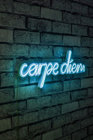 Decoratiune luminoasa LED, Carpe Diem, Benzi flexibile de neon, DC 12 V, Albastru
