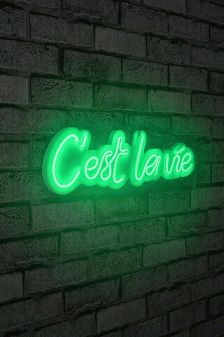 Decoratiune luminoasa LED, C`est La Vie, Benzi flexibile de neon, DC 12 V, Verde