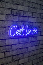 Decoratiune luminoasa LED, C`est La Vie, Benzi flexibile de neon, DC 12 V, Albastru