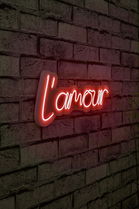 Decoratiune luminoasa LED, L`amour, Benzi flexibile de neon, DC 12 V, Rosu
