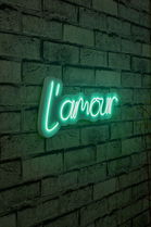 Decoratiune luminoasa LED, L`amour, Benzi flexibile de neon, DC 12 V, Albastru