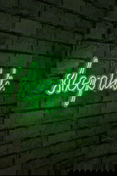 Decoratiune luminoasa LED, Sleep Late, Benzi flexibile de neon, DC 12 V, Verde