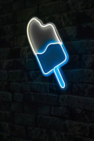 Decoratiune luminoasa LED, Ice Cream, Benzi flexibile de neon, DC 12 V, Alb / Albastru