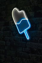 Decoratiune luminoasa LED, Ice Cream, Benzi flexibile de neon, DC 12 V, Alb / Albastru