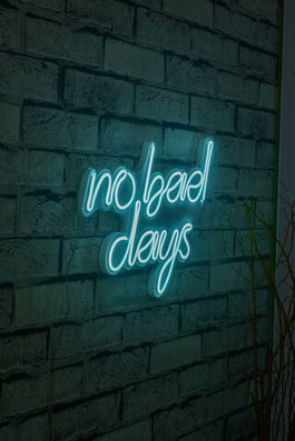 Decoratiune luminoasa LED, No Bad Days, Benzi flexibile de neon, DC 12 V, Albastru