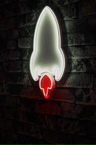 Decoratiune luminoasa LED, Rocket, Benzi flexibile de neon, DC 12 V, Alb roșu