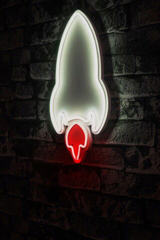 Decoratiune luminoasa LED, Rocket, Benzi flexibile de neon, DC 12 V, Alb roșu