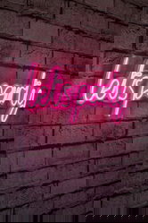 Decoratiune luminoasa LED, Lets Party, Benzi flexibile de neon, DC 12 V, Roz
