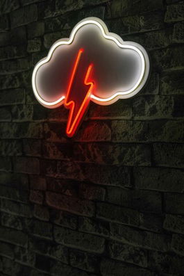 Decoratiune luminoasa LED, Thunder Storm, Benzi flexibile de neon, DC 12 V, Alb roșu