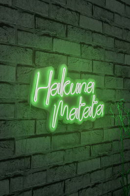 Decoratiune luminoasa LED, Hakuna Matata, Benzi flexibile de neon, DC 12 V, Verde