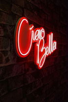 Decoratiune luminoasa LED, Ciao Bella, Benzi flexibile de neon, DC 12 V, Rosu