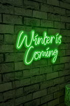 Decoratiune luminoasa LED, Winter is Coming, Benzi flexibile de neon, DC 12 V, Verde