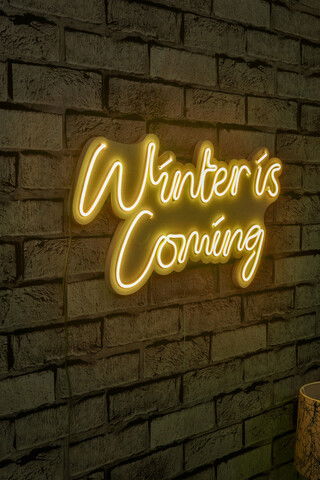 Decoratiune luminoasa LED, Winter is Coming, Benzi flexibile de neon, DC 12 V, Galben