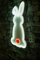 Decoratiune luminoasa LED, Rabbit, Benzi flexibile de neon, DC 12 V, Alb roșu
