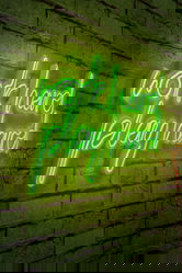 Decoratiune luminoasa LED, Work Hard Play Hard, Benzi flexibile de neon, DC 12 V, Verde