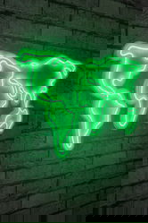 Decoratiune luminoasa LED, World Map, Benzi flexibile de neon, DC 12 V, Verde