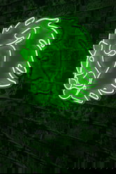 Decoratiune luminoasa LED, Lion, Benzi flexibile de neon, DC 12 V, Verde