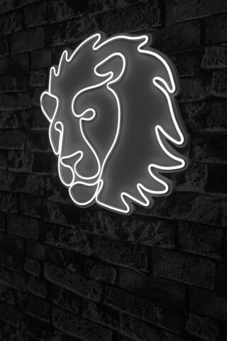 Decoratiune luminoasa LED, Lion, Benzi flexibile de neon, DC 12 V, Alb