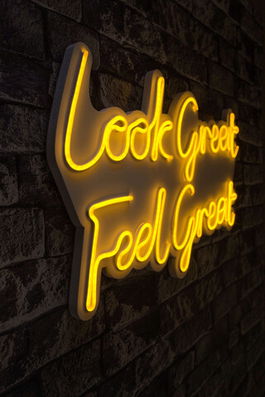 Decoratiune luminoasa LED, Look Great Feel Great, Benzi flexibile de neon, DC 12 V, Galben