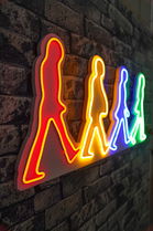 Decoratiune luminoasa LED, The Beatles, Benzi flexibile de neon, DC 12 V, Multicolor