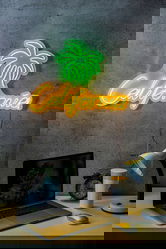 Decoratiune luminoasa LED, California, Benzi flexibile de neon, DC 12 V, Verde galben