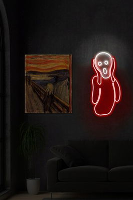 Decoratiune luminoasa LED, Scream, Benzi flexibile de neon, DC 12 V, Rosu alb