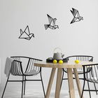 Decoratiune de perete, Oragami, Lemn, 26 x 32 cm, Negru