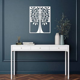 Decoratiune de perete, Ağaç 2, Lemn, Dimensiune: 51 x 65 cm, Alb