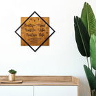 Decoratiune de perete, Postive, 50% lemn/50% metal, Dimensiune: 54 x 54 cm, Nuc / Negru